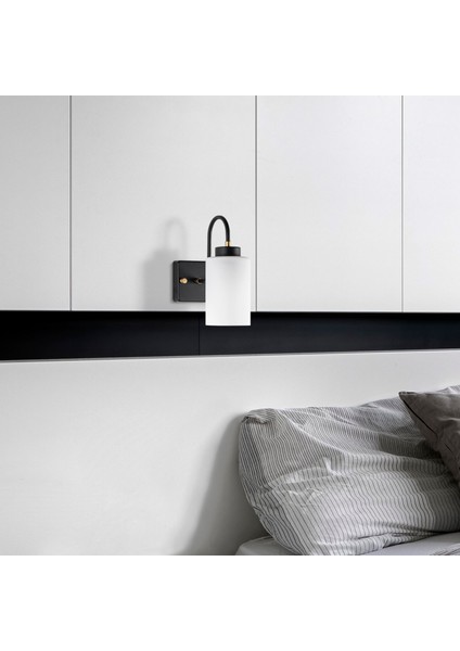 Duzsuz Modern Tekli Cam Aplik Siyah, Dekoratif Duvar Lambası DUZSUZ-13141 fiyatları