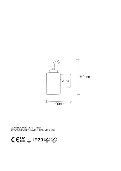 Duzsuz Modern Tekli Cam Aplik Siyah, Dekoratif Duvar Lambası DUZSUZ-13141 indirimleri