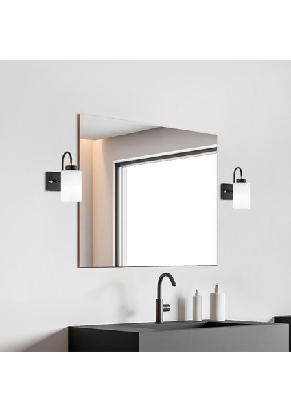 Duzsuz Modern Tekli Cam Aplik Siyah, Dekoratif Duvar Lambası DUZSUZ-13141