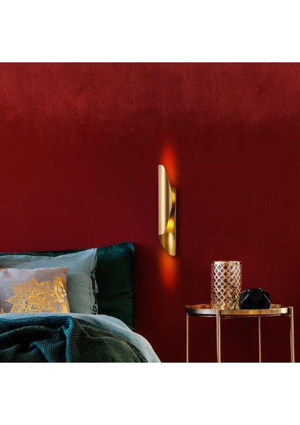 Flare Modern Çift Yönlü Metal Aplik Parlak Gold, Rustik Dekoratif Duvar Lambası FLARE-15356