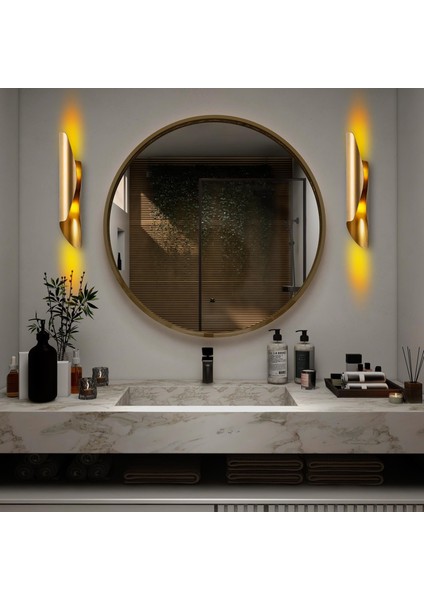 Flare Modern Çift Yönlü Metal Aplik Parlak Gold, Rustik Dekoratif Duvar Lambası FLARE-15356 fiyatları