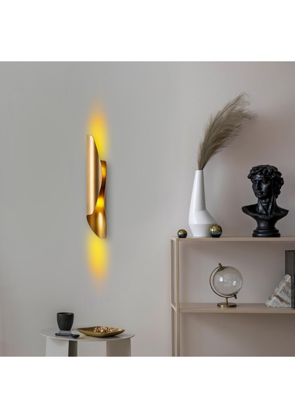 Flare Modern Çift Yönlü Metal Aplik Parlak Gold, Rustik Dekoratif Duvar Lambası FLARE-15356 indirimleri