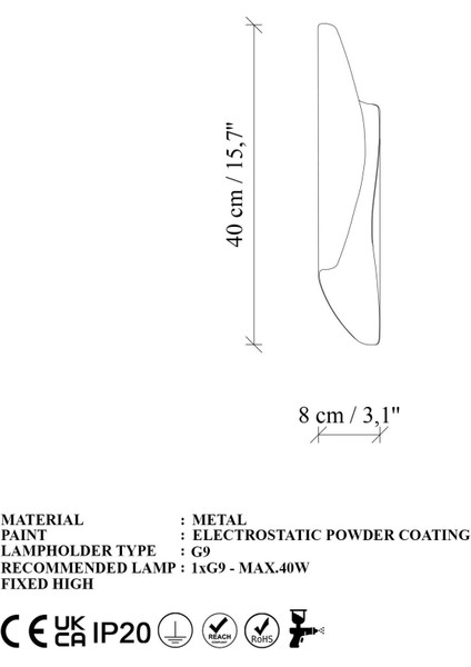 Flare Modern Çift Yönlü Metal Aplik Parlak Gold, Rustik Dekoratif Duvar Lambası FLARE-15356