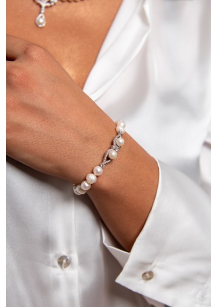 Incisi Dışında 925 Ayar Gümüş Rodyum (Beyaz Altın) Kaplama Gerçek Inci Set indirimleri