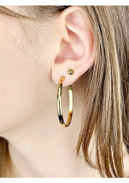 Halka model, Paslanmaz Çelik Küpe 630, Altın Renk, Çap 40mm fiyatları