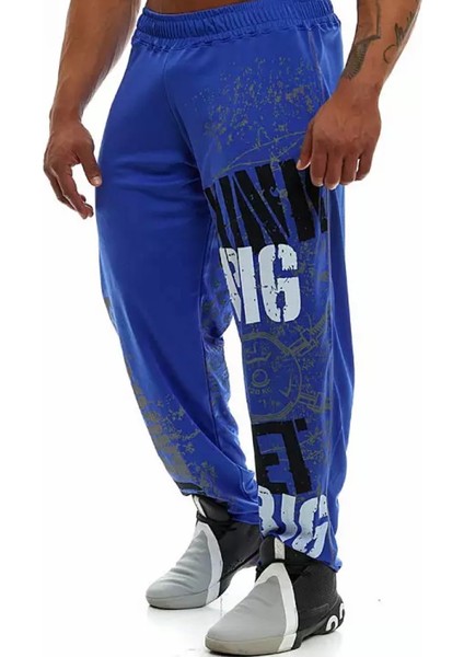 Büyük Beden Özel Tasarım Sokak Modası Big Graffiti Baskılı %100 Pamuk Kışlık Yarı Şalvar Erkek Eşofman Altı