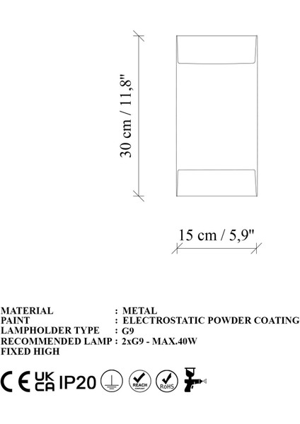 Bera Çift Yönlü Metal Aplik Parlak Gold, Rustik Dekoratif Duvar Lambası BERA-15312