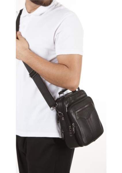 Hakiki Deri Postacı Kasalı El ve Omuz Çantası-Büyük