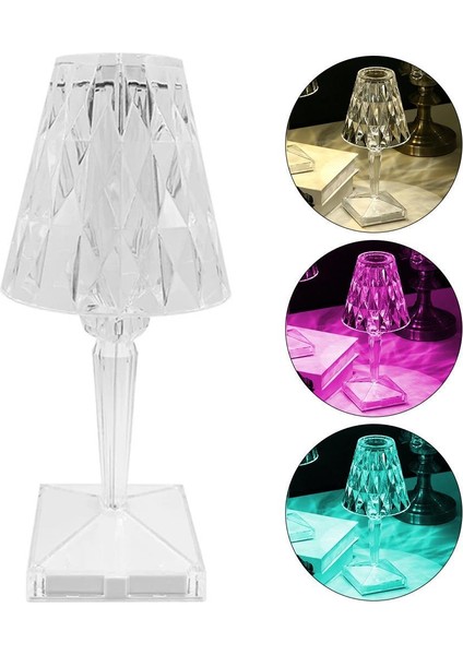 HA-1638 Dekoratif Rgb Led'li Ambiyans Masa Gece Lambası Şarjlı Dokunmatik Tuşlu