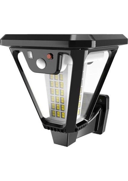 HS-V83 Solar Panelli 3 Modlu Kumandalı Hareket Sensörlü 100 Smd Ledli Şarjlı Duvar ve Bahçe Lambası