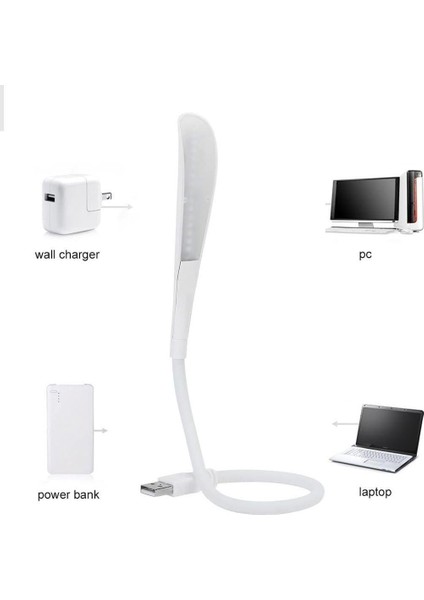 PM-24560 14 Ledli Beyaz Esnek USB LED Lamba 3 Kademeli fırsatları