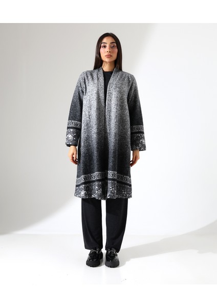 Kadın Hırkalı Üç Parça Tesettür Büyük Beden Anne Takım