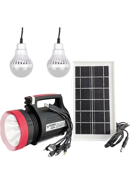 10 Watt 22 Smd Ledli Solar Panelli 3 Ampullü Usb-Mp3-Radyo Destekli Solar Fener YJ-1908TSYK