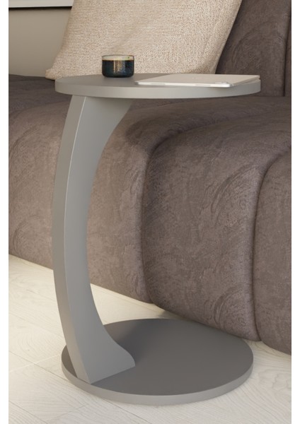 Tekerlekli C Tasarım Antrasit Gri Yan Sehpa modelleri