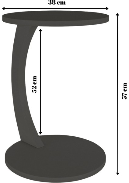 Tekerlekli C Tasarım Antrasit Gri Yan Sehpa fırsatları