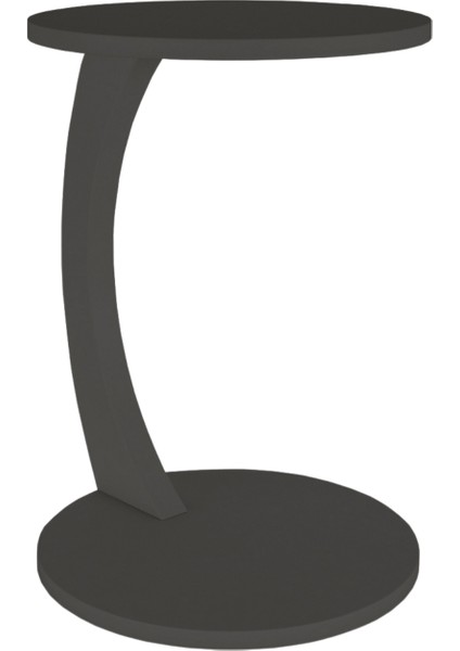 Tekerlekli C Tasarım Antrasit Gri Yan Sehpa