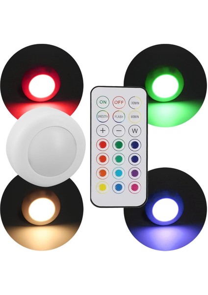 PM-27186 LED Mobilya Merdiven Pilli Aydınlatma 3m Yapışkanlı Kumandalı Rgb + 4000K (8'li Paket)