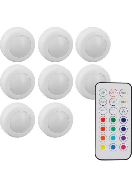 PM-27186 LED Mobilya Merdiven Pilli Aydınlatma 3m Yapışkanlı Kumandalı Rgb + 4000K (8'li Paket) modelleri