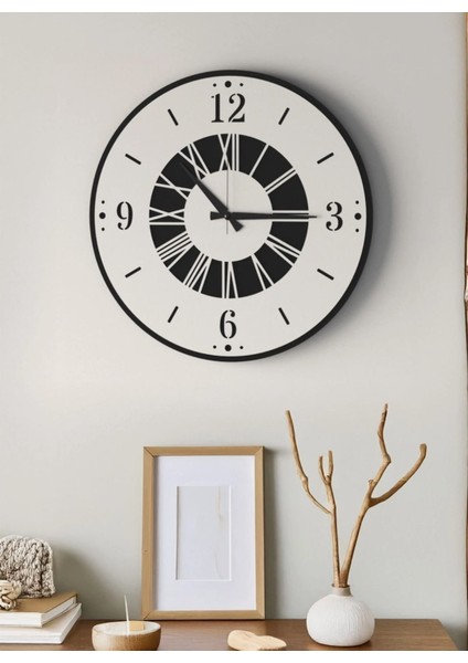 Modern Ahşap Duvar Saati Sağlam **çok Şık** ve Birarada..no:58