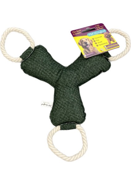 Techmrt Pet Comfort Ipli Bumerang Köpek Oyuncağı Yeşil 30CM