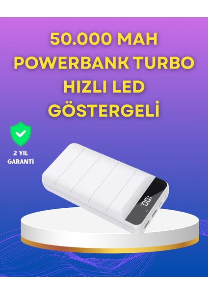 Lightning ve Type-C Girişli 50000mAh Powerbank