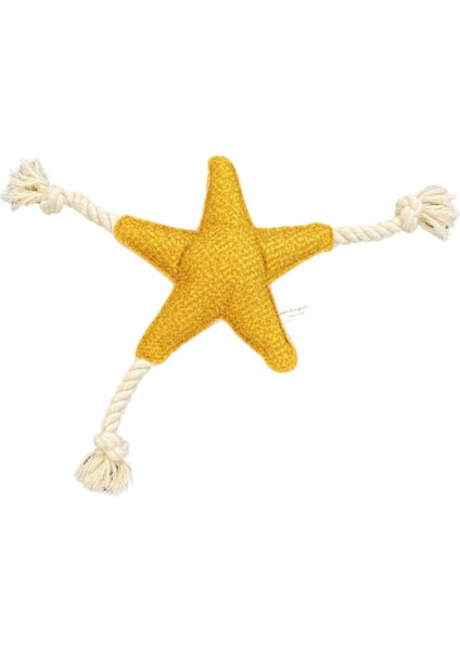 Techmrt Pet Comfort Ipli Yıldız Köpek Oyuncağı Sarı Ø25CM, 40CM