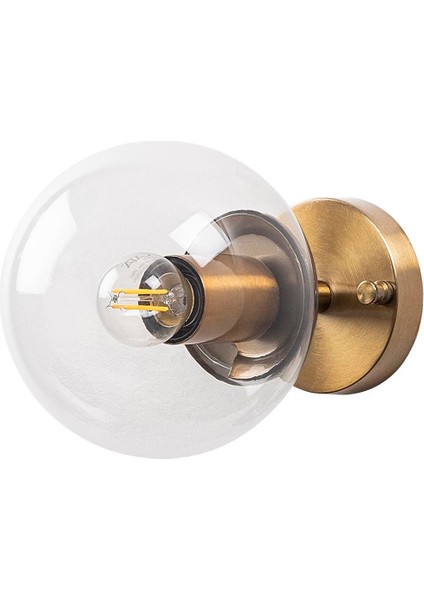 Atmaca Modern Tekli Şeffaf Glop Cam Aplik Altın Vernik, Dekor Duvar Aydınlatma ATMACA-10235 modelleri