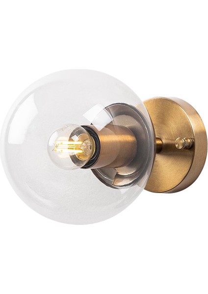 Atmaca Modern Tekli Şeffaf Glop Cam Aplik Altın Vernik, Dekor Duvar Aydınlatma ATMACA-10235 fırsatları