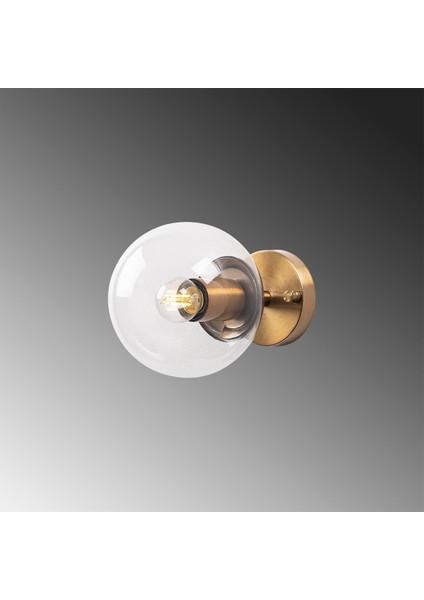 Atmaca Modern Tekli Şeffaf Glop Cam Aplik Altın Vernik, Dekor Duvar Aydınlatma ATMACA-10235 indirimleri