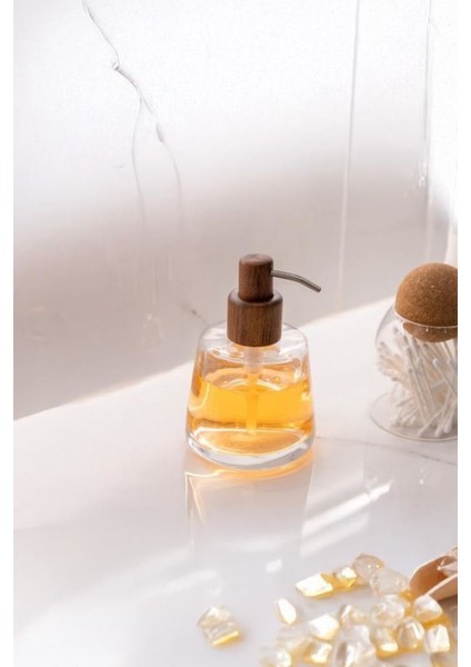 CN-56822 Mien Akasya Cam Sıvı Sabunluk – Şık ve Doğal Mutfak & Banyo Sabunluğu