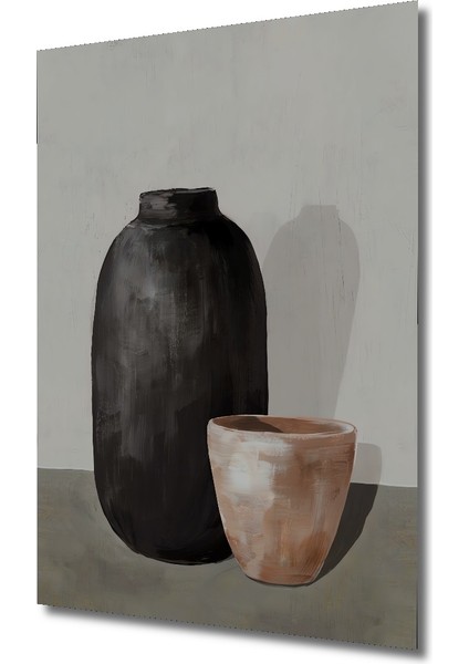 Siyah Vazo ve Kil Çömlek Dekoratif Ahşap Mdf Ev/işyeri Duvar Tablo Dikdörtgen Ev/işyeri Duvar Tablo fiyatları