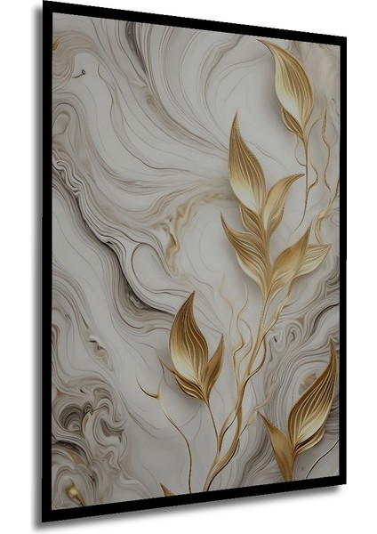 Çerçeve Görünümlü Altın Yapraklar Dekoratif Ahşap Mdf Ev Duvar Tablo Dikdörtgen Ev Duvar Tablo modelleri