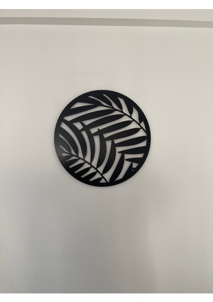 Yaprak Desenli Yuvarlak Metal Tablo | Dairesel Duvar Dekoru modelleri