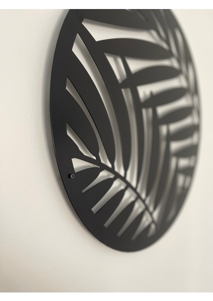 Yaprak Desenli Yuvarlak Metal Tablo | Dairesel Duvar Dekoru indirimleri