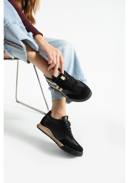 Kadın Sneaker Bağcıklı Spor Ayakkabı Tera - Siyah indirimleri