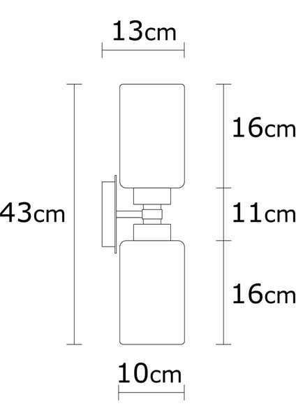 Balcova Modern Ikili Cam Aplik Krom, Dekoratif Duvar Lambası BALCOVA-N-347 fırsatları