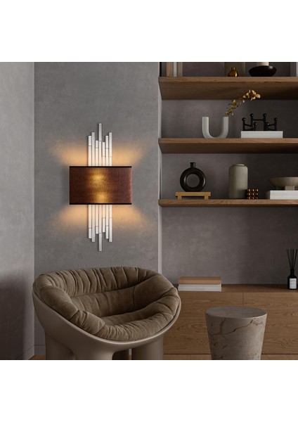 Axis Çift Yönlü Abajur Başlıklı Aplik Krom, Rustik Dekoratif Metal Tekli Duvar Lambası AXIS-15123 fiyatları