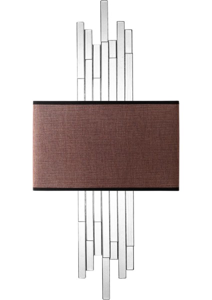 Axis Çift Yönlü Abajur Başlıklı Aplik Krom, Rustik Dekoratif Metal Tekli Duvar Lambası AXIS-15123