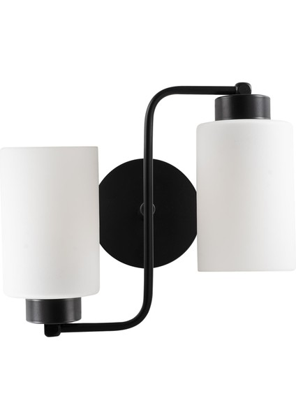 Balcova Modern Ikili Cam Aplik Pütürlü Siyah, Dekoratif Duvar Lambası BALCOVA-N-345 fiyatları