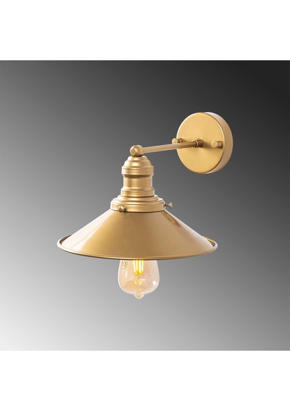 Conical Metal Sıvama Tekli Aplik Parlak Gold, Endüstriyel Dekoratif Duvar Lambası CONICAL-12196 modelleri