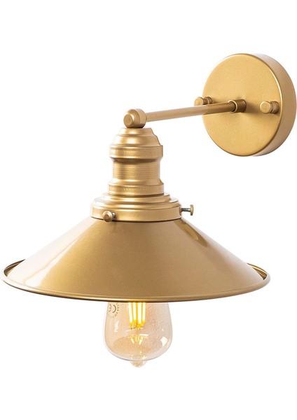 Conical Metal Sıvama Tekli Aplik Parlak Gold, Endüstriyel Dekoratif Duvar Lambası CONICAL-12196 indirimleri