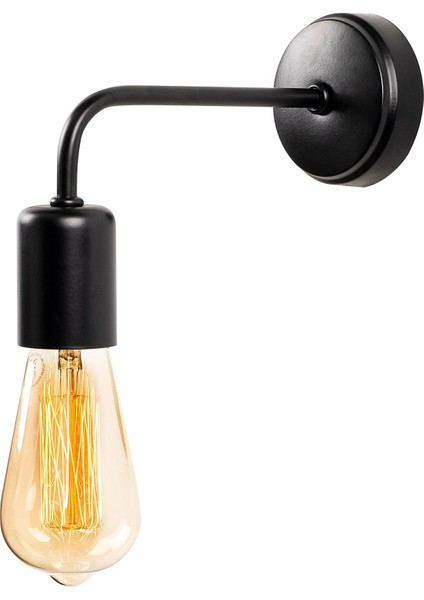 Denge Rustik Metal Tekli Aplik Siyah, Endüstriyel Dekoratif Duvar Lambası DENGE-3434 fiyatları