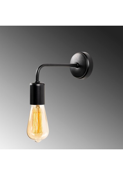 Denge Rustik Metal Tekli Aplik Siyah, Endüstriyel Dekoratif Duvar Lambası DENGE-3434 modelleri