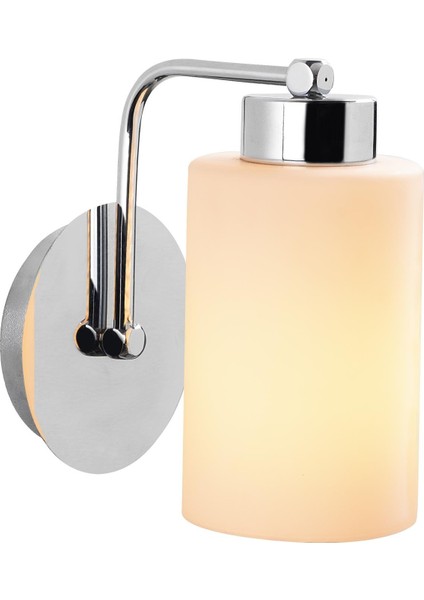 Balcova Modern Tekli Cam Aplik Krom, Dekoratif Duvar Lambası BALCOVA-N-340