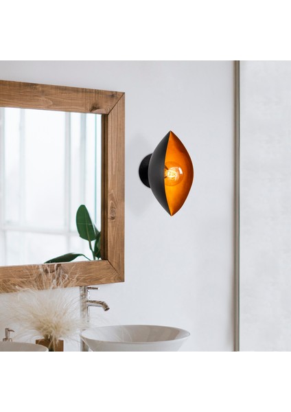 Cik Modern Metal Sıvama Tekli Duvar Aplik Pütürlü Siyah, Rustik Dekoratif Duvar Lambası CIK-MR-842 fırsatları