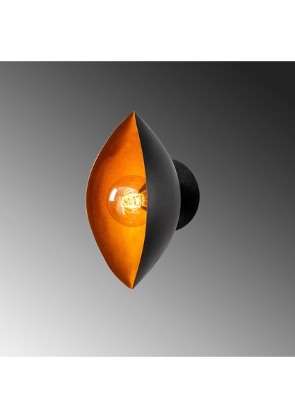 Cik Modern Metal Sıvama Tekli Duvar Aplik Pütürlü Siyah, Rustik Dekoratif Duvar Lambası CIK-MR-842