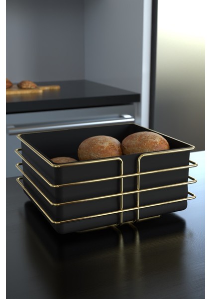 Metal Ekmeklik Sepeti Kare