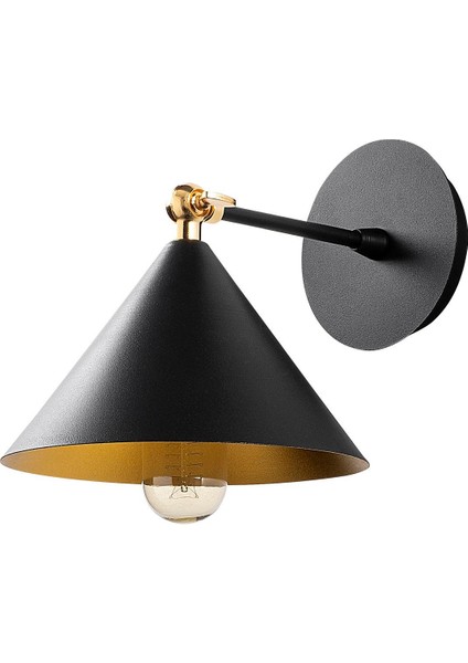 Çatı Mafsallı Hareketli Başlık Tekli Duvar Aplik Siyah,endüstriyel Metal Duvar Lambası CATI-185BLACK fiyatları