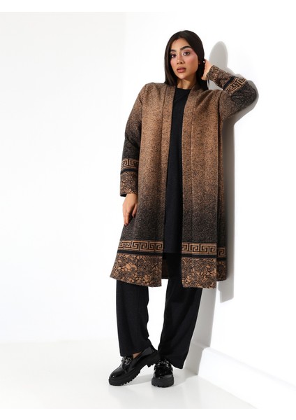 Kadın Hırkalı Üç Parça Tesettür Büyük Beden Anne Takım