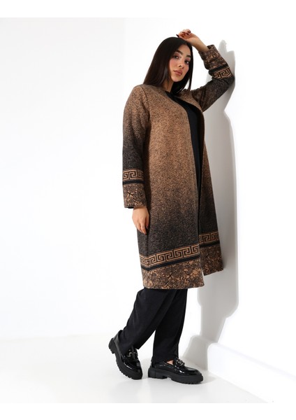 Kadın Hırkalı Üç Parça Tesettür Büyük Beden Anne Takım